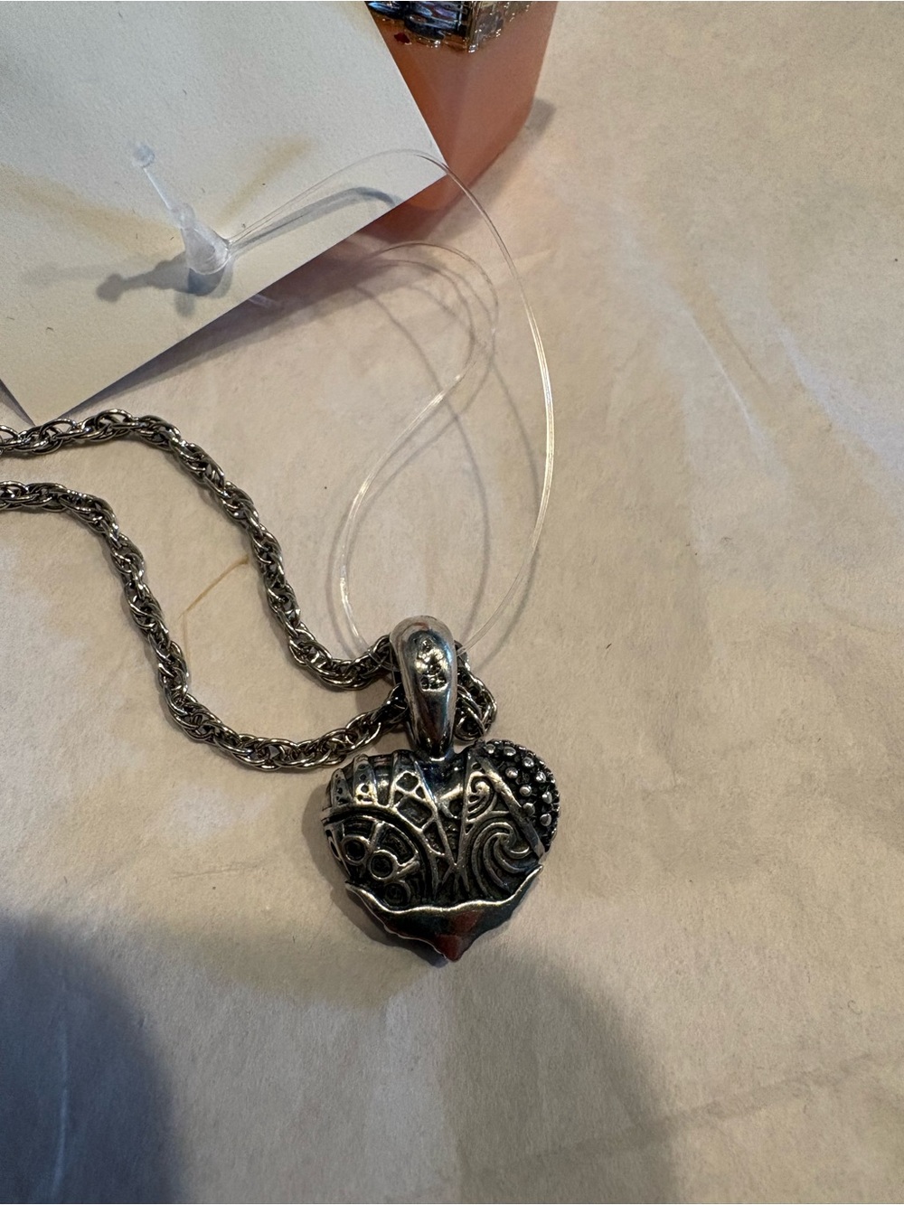 Heart of Texas Sterling Silver Heart Pendant Necklace - Intricate Design